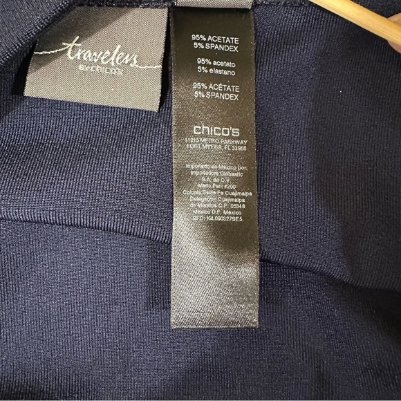 Chico's Travelers Slinky Liquid Knit Open Front Duster Vest Navy Blue Size 3 XL - Picture 6 of 7